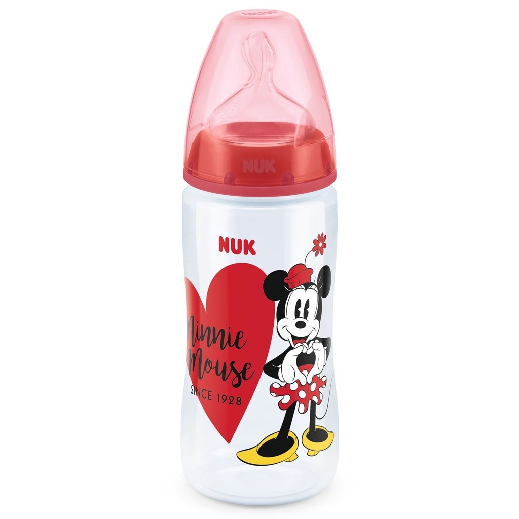 Kojenecká láhev NUK Disney Mickey 300 ml Minnie červená Červená