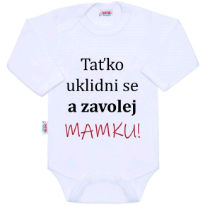 Body s potiskem New Baby a zavolej MAMKU! Bílá 80 (9-12m)