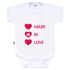 Body s potiskem New Baby MADE IN LOVE Dle obrázku 86 (12-18m)