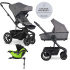 EASYWALKER Kočárek kombinovaný Harvey⁵ 2v1 Pebble Grey LITE AIR + KIDDY Evoluna i-size 2 + základna