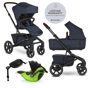 EASYWALKER Kočárek kombinovaný Jimmey 2v1 Indigo Blue LITE RWS + KIDDY Evoluna i-size 2 + základna