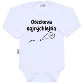 Body s potiskem New Baby Oteckova najrýchlejšia Bílá 86 (12-18m)