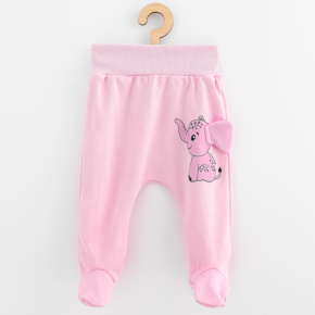 Kojenecké bavlněné polodupačky New Baby Happy Elephant pink Růžová 56 (0-3m)