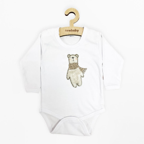 Kojenecké body s dlouhým rukávem New Baby Polar Bear Bílá 80 (9-12m)