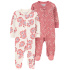 CARTER'S Overal na zip Sleep&Play Pink/Ivory Floral holka 2ks 6m/vel. 68