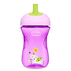 CHICCO Hrneček Advanced s brčkovým náustkem 266 ml fialový 12m+