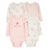 CARTER'S Body dlouhý rukáv Pink/Ivory holka 4ks 12m/vel. 80