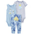 CARTER'S Set 3dílný tepláky, body kr. rukáv, body bez rukávů Blue Wave chlapec LBB 3m