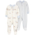 CARTER'S Overal na zip Sleep&Play Blue Dog/Stripe kluk 2ks 6m/vel. 68