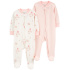 CARTER'S Overal na zip Sleep&Play Pink Sheep/Stripe holka 2ks 3m/vel. 62