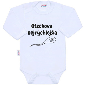 Body s potiskem New Baby Oteckova najrýchlejšia Bílá 62 (3-6m)