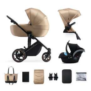 KINDERKRAFT SELECT Kočárek kombinovaný 3v1 Prime 2 Sandrose Beige, Premium