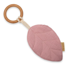 Kousátko s listy pro děti New Baby Leaf pink Růžová 