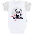 Kojenecké body s krátkým rukávem New Baby Panda Šedá 80 (9-12m)