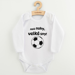 Dětské body s potiskem New Baby Malé nohy, velké sny! Bílá 68 (4-6m)