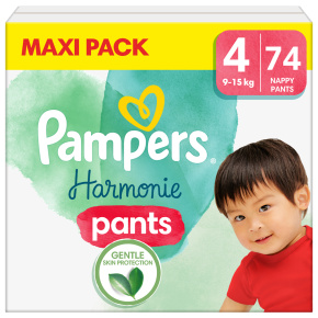 PAMPERS Kalhotky plenkové Harmonie Pants vel. 4 (74 ks) 9-15 kg