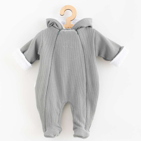 Kojenecká kombinéza s kapucí New Baby Frosty grey Šedá 74 (6-9m)