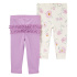 CARTER'S Tepláky/legíny Purple Floral holka 2ks 24m/vel. 92