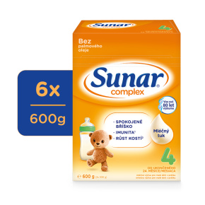 6x SUNAR Complex 4 Mléko kojenecké 600 g