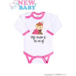 Body s potiskem New Baby Když nespím já, tak ani vy Růžová 68 (4-6m)