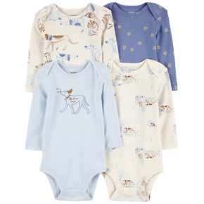 CARTER'S Body dlouhý rukáv Blue/Ivory kluk 4ks 24m/vel. 92