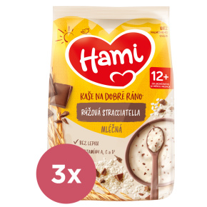 3x HAMI Kaše mléčná rýžová stracciatella 210 g