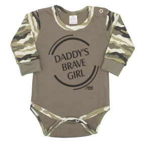 Kojenecké body s dlouhým rukávem New Baby Army girl Zelená 92 (18-24m)