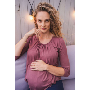 Těhotenské a kojící tričko Kangaroo milk & love růžovo hnědá Růžová XL