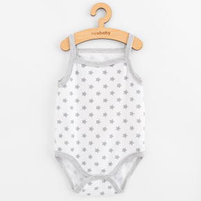 Kojenecké body bez rukávů New Baby Classic II hvězdičky šedé holka Šedá 86 (12-18m)