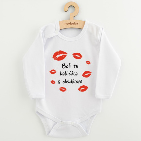 Dětské body s potiskem New Baby Boli tu babička s dedkom Bílá 80 (9-12m)