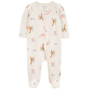 CARTER'S Overal na zip Sleep&Play Ivory Animal holka 9m/vel. 74