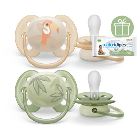 Philips AVENT Šidítko Ultrasoft Premium Zvířátko 0-6m chlapec, 2 ks+WW Soapberry 60ks