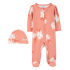 CARTER'S Set 2dílný overal, čepice Pink Floral holka MFL 6m/vel. 68