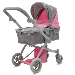 Kočárek pro panenky 2v1 Baby Mix Sophie pink-grey Multicolor 