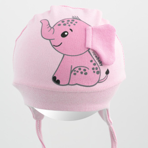 Bavlněná kojenecká čepička New Baby Happy Elephant pink Růžová 80/86