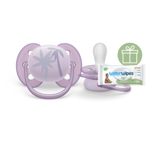 Philips AVENT Šidítko Ultrasoft Premium 0-6m fialová, 1 ks+WW Soapberry 60ks