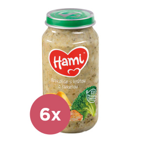 6x HAMI Brokolice a krůtí prsa (250 g) - maso-zeleninový příkrm