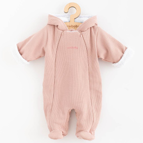 Kojenecká kombinéza s kapucí New Baby Frosty pink Růžová 62 (3-6m)