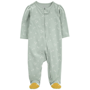 CARTER'S Overal na zip Sleep&Play Green Floral Bee holka NB/ vel. 56