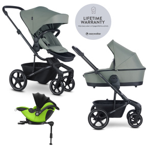 EASYWALKER Kočárek kombinovaný Harvey⁵ 2v1 Agave Green LITE RWS + KIDDY Evoluna i-size 2 + základna