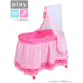 Košík pro panenky Baby Mix Nikolka světle růžový Růžová 