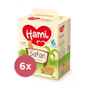 6x HAMI Safari dětské sušenky (180 g)