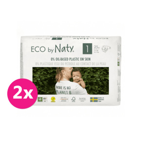 2x ECO BY NATY Pleny jednorázové 1 (2-5 kg) 25 ks