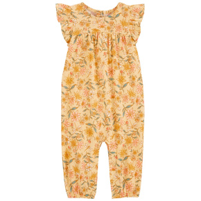 CARTER'S Overal bez nožiček kr. rukáv Yellow Floral holka 6m