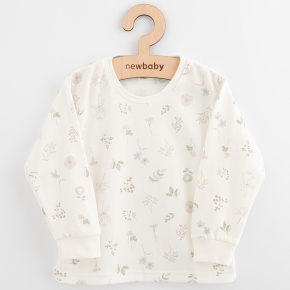 Dětské bavlněné tričko s dlouhým rukávem New Baby Kindergarten květinky Bílá 122 (6-7 let)