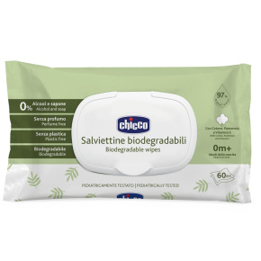 CHICCO Dětské vlhčené ubrousky bez obsahu plastů 60 ks