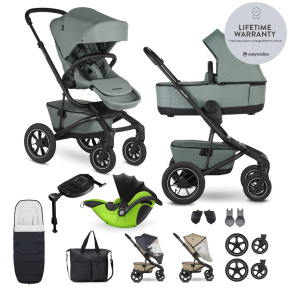 EASYWALKER Kočárek kombinovaný Jimmey Thyme Green XXL AIR + RWS + KIDDY Evoluna i-size 2 + základna