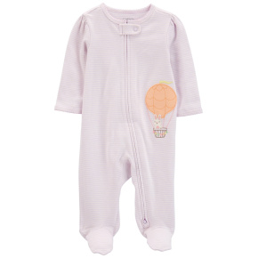 CARTER'S Overal na zip Sleep&Play Lilac Stripe holka NB/ vel. 56