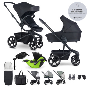 EASYWALKER Kočárek kombinovaný Harvey⁵ Midnight Black XXL RWS + KIDDY Evoluna i-size 2 + základna