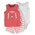 CARTER'S Set 3dílný body bez rukávů, tílko, kraťasy Red Tiger kluk 12m